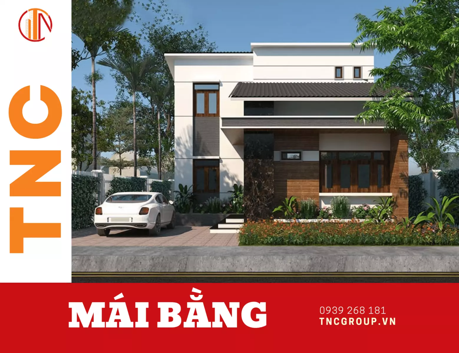 Biệt thự 2 tầng mini 70m2 mái bằng