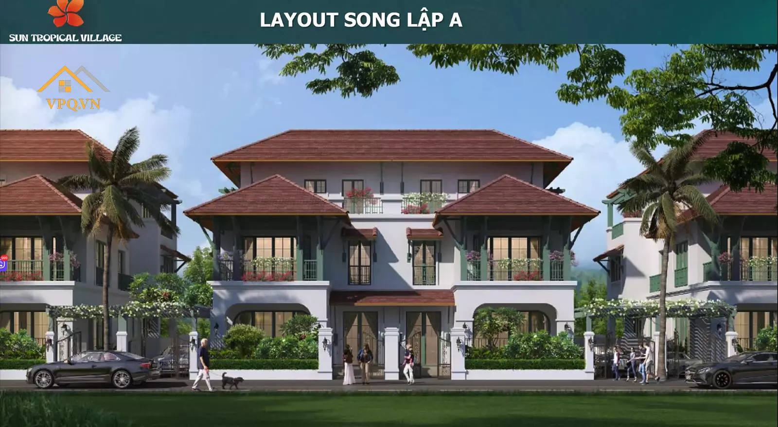 Thiết kế Layout tầng 3 biệt thự tứ lập Sun Tropical Village