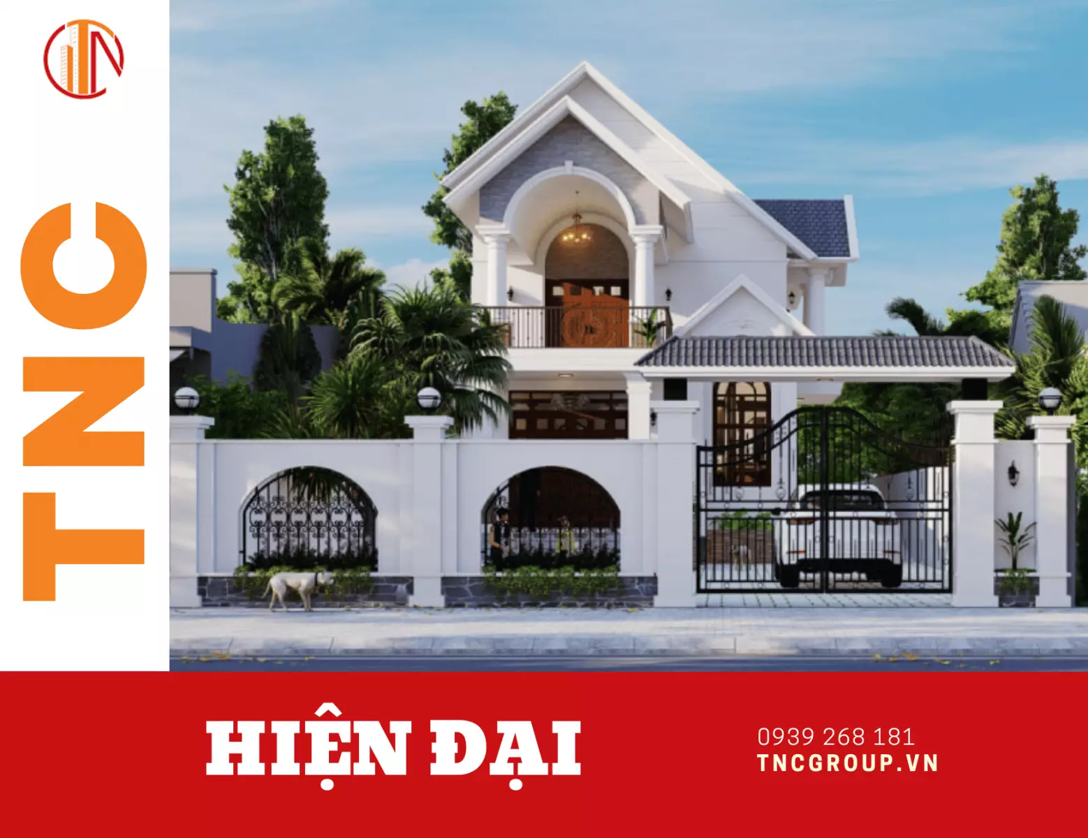 Biệt thự 2 tầng mái Thái hiện đại