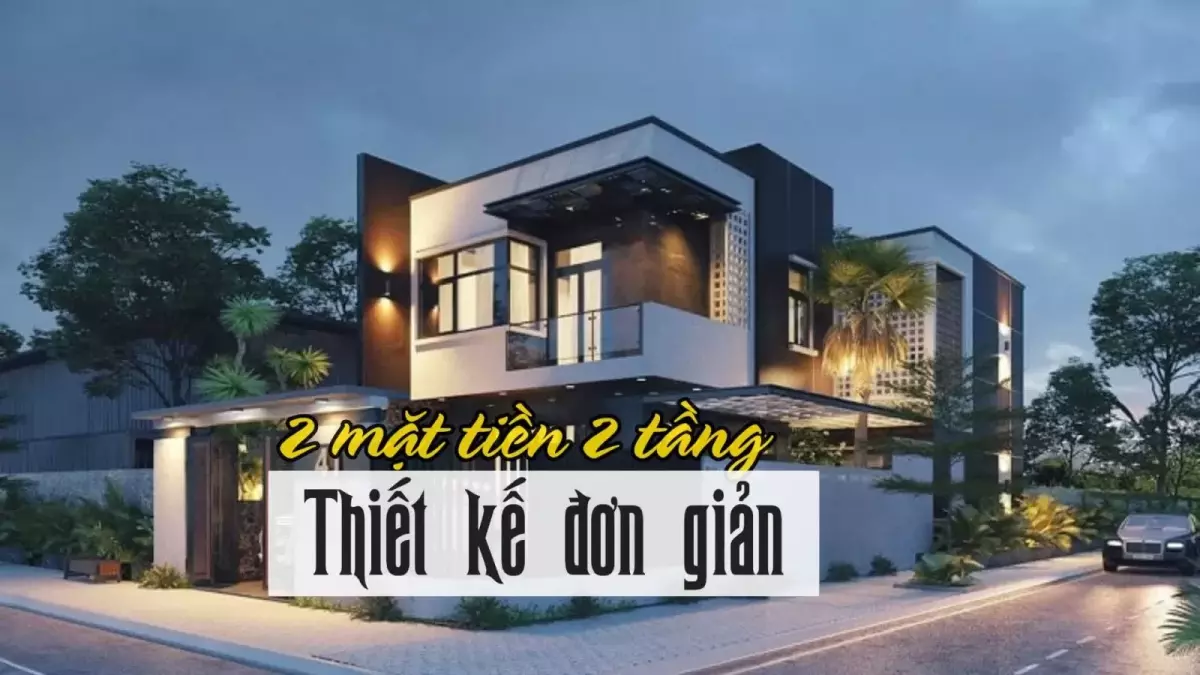 mẫu nhà 2 mặt tiền 2 tầng đơn giản