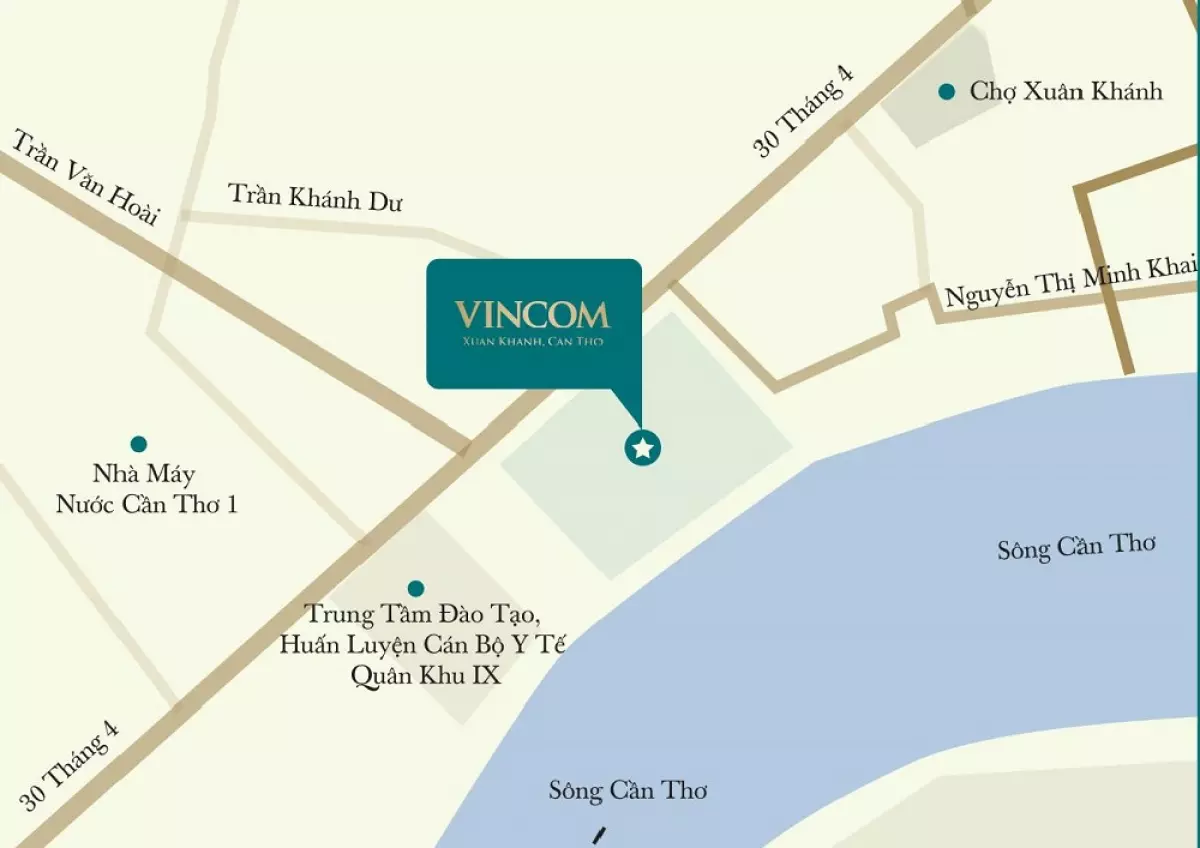 Vị trí dự án Vincom Shophouse Cần Thơ