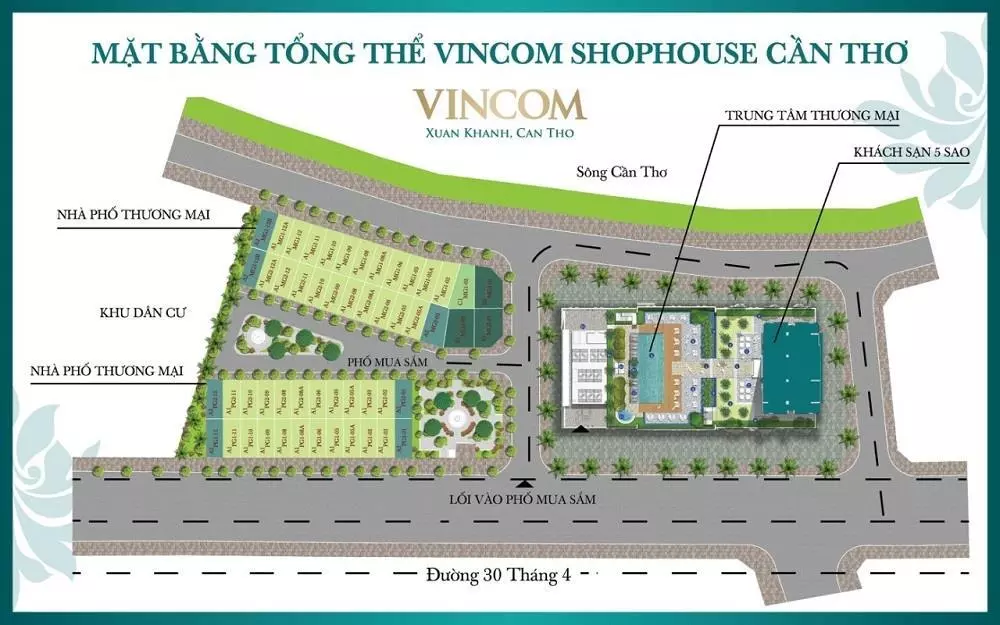 Mặt bằng dự án Vincom Shophouse Cần Thơ