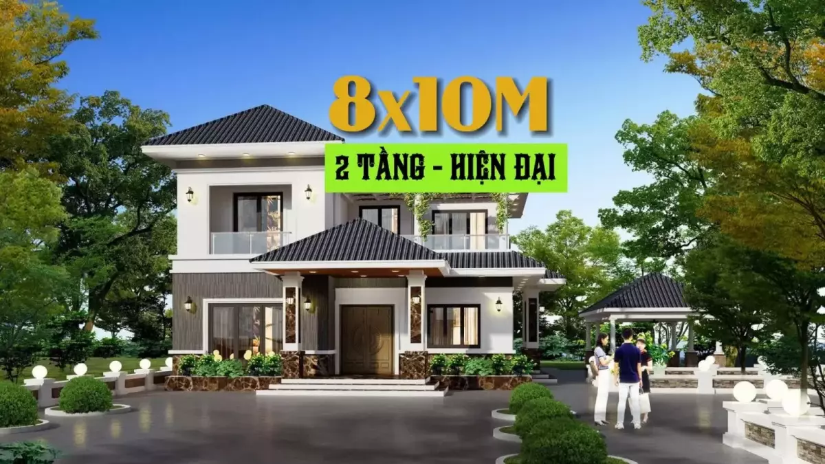 Nhà 2 tầng 8x10m hiện đại