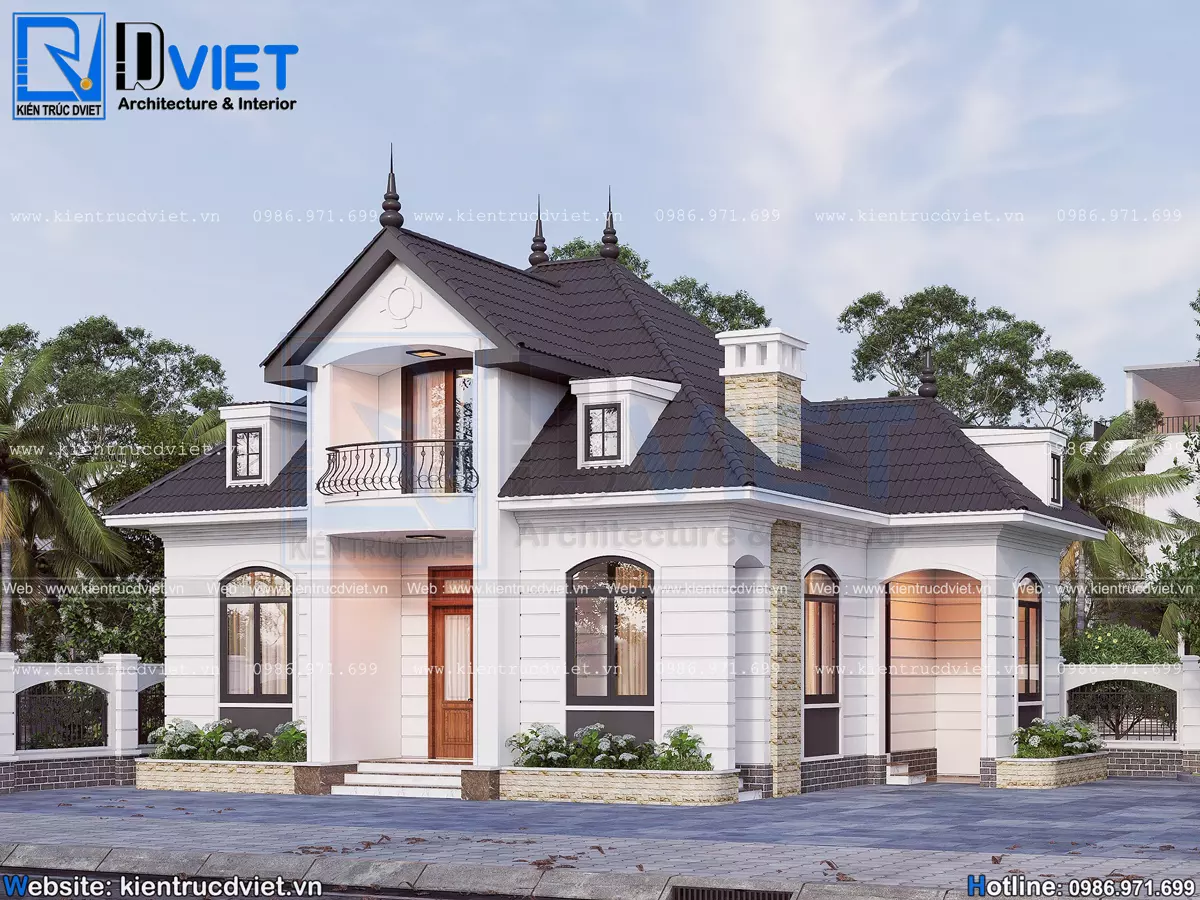 thiết kế biệt thự vườn kiểu Mỹ 1 tầng 9x9m tại huyện Ba Vì