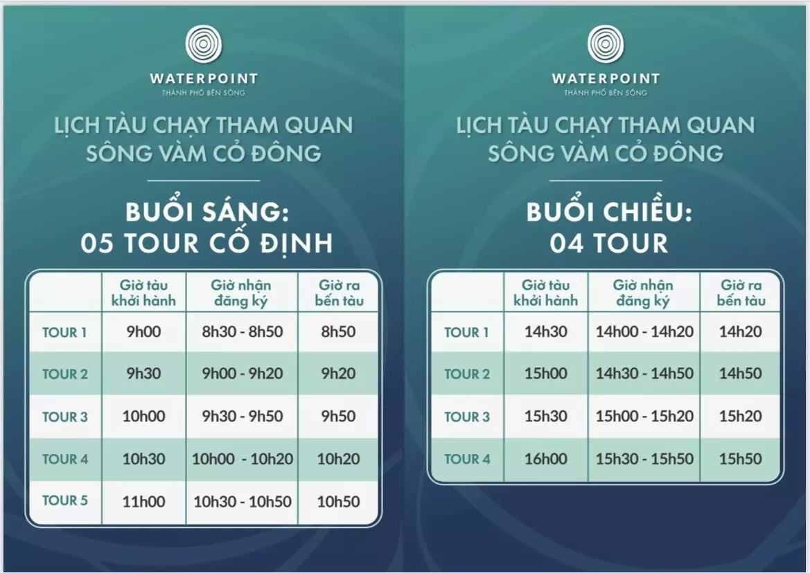 Lịch tham quan sông Vàm