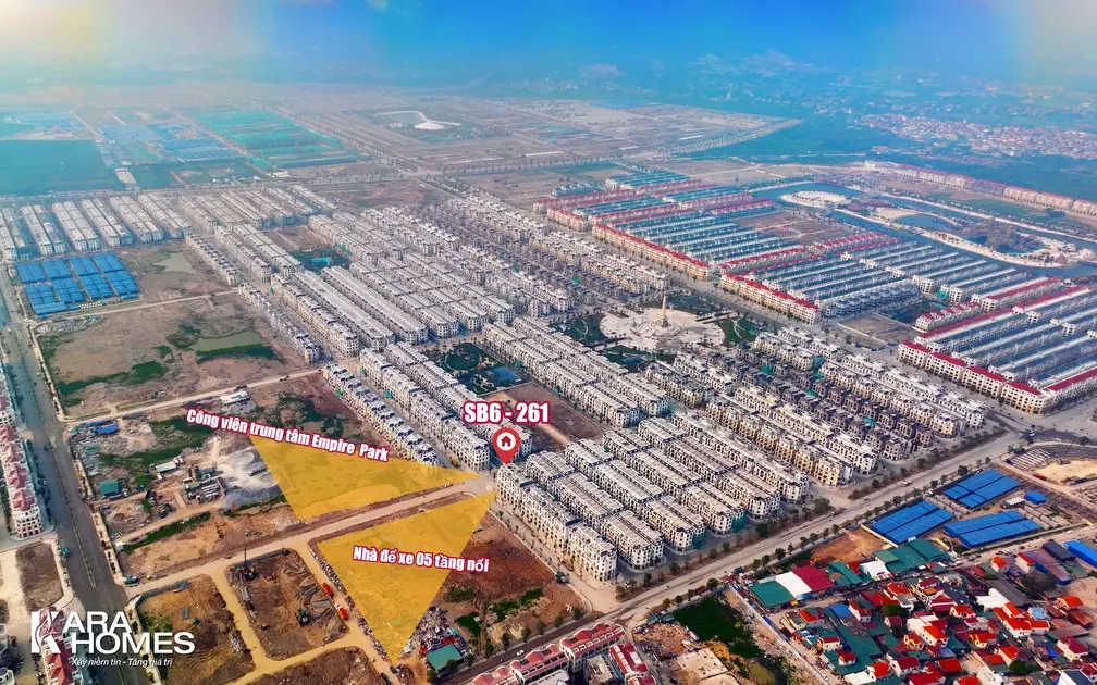 Liền Kề góc SB-261 gần công viên trung tâm Empire Park, nhà để 05 tầng nổi