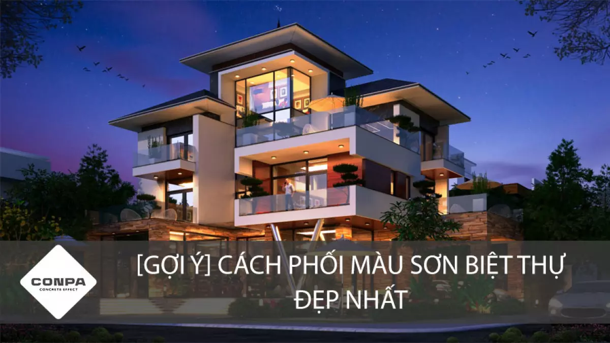 Phối màu sơn biệt thự