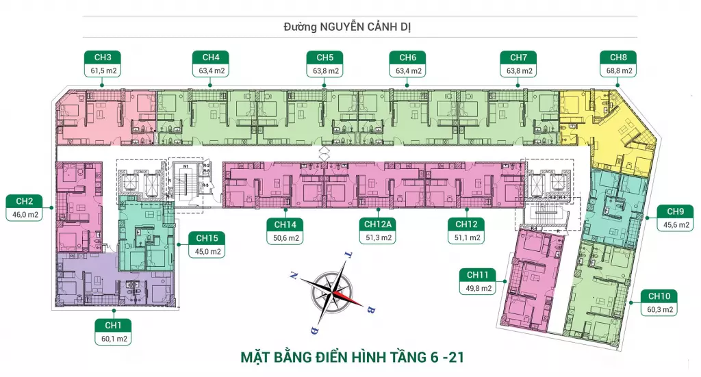 Mặt bằng thiết kế chung cư Thanh Bình Garden