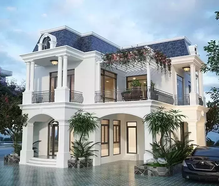 Biệt thự kiểu Pháp 2 tầng mái Mansard có phòng thờ ở tầng trệt