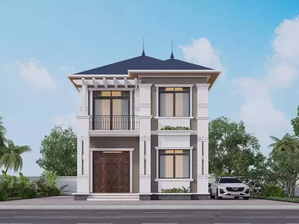 Kiến trúc nhà mái nhật 2 tầng 100m2