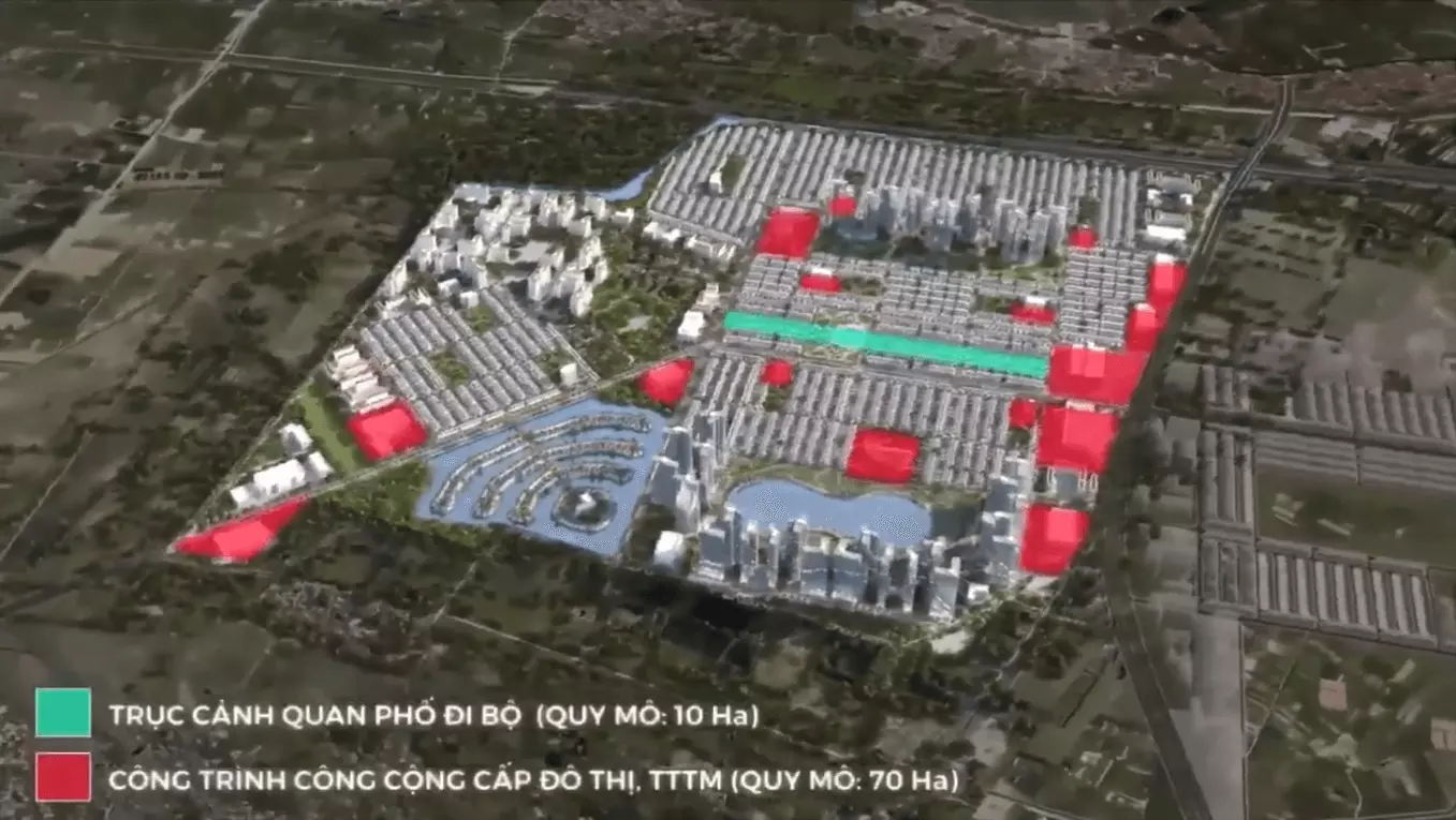 Trục cảnh quan phố đi bộ của Vinhomes Dream City