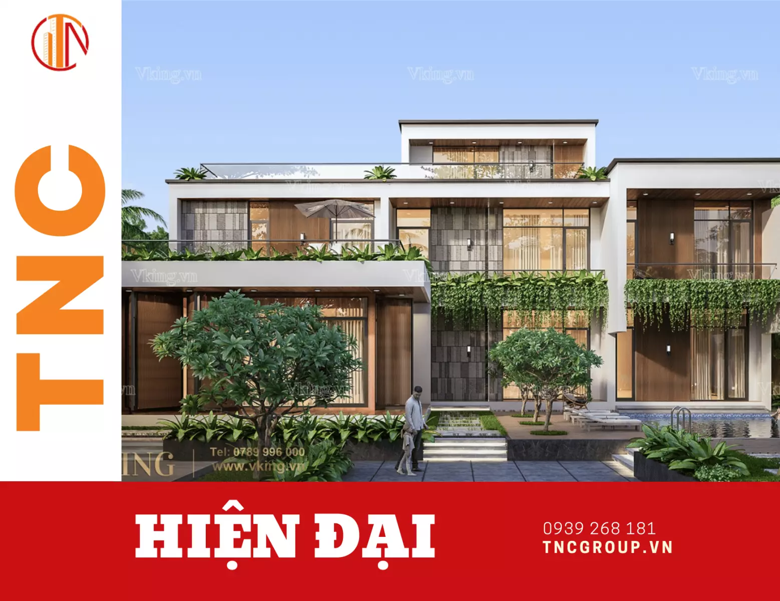 Biệt thự nhà vườn 2 tầng đẹp hiện đại