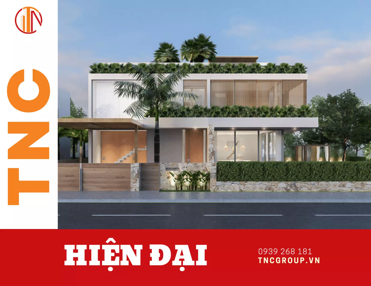 Biệt thự nhà vườn 2 tầng đẹp hiện đại