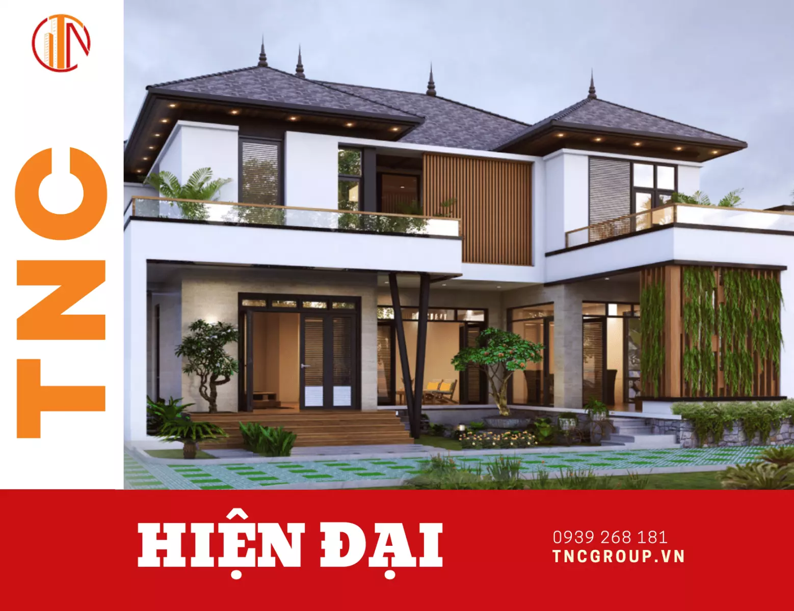 Nhà biệt thự nhà vườn 2 tầng đẹp hiện đại