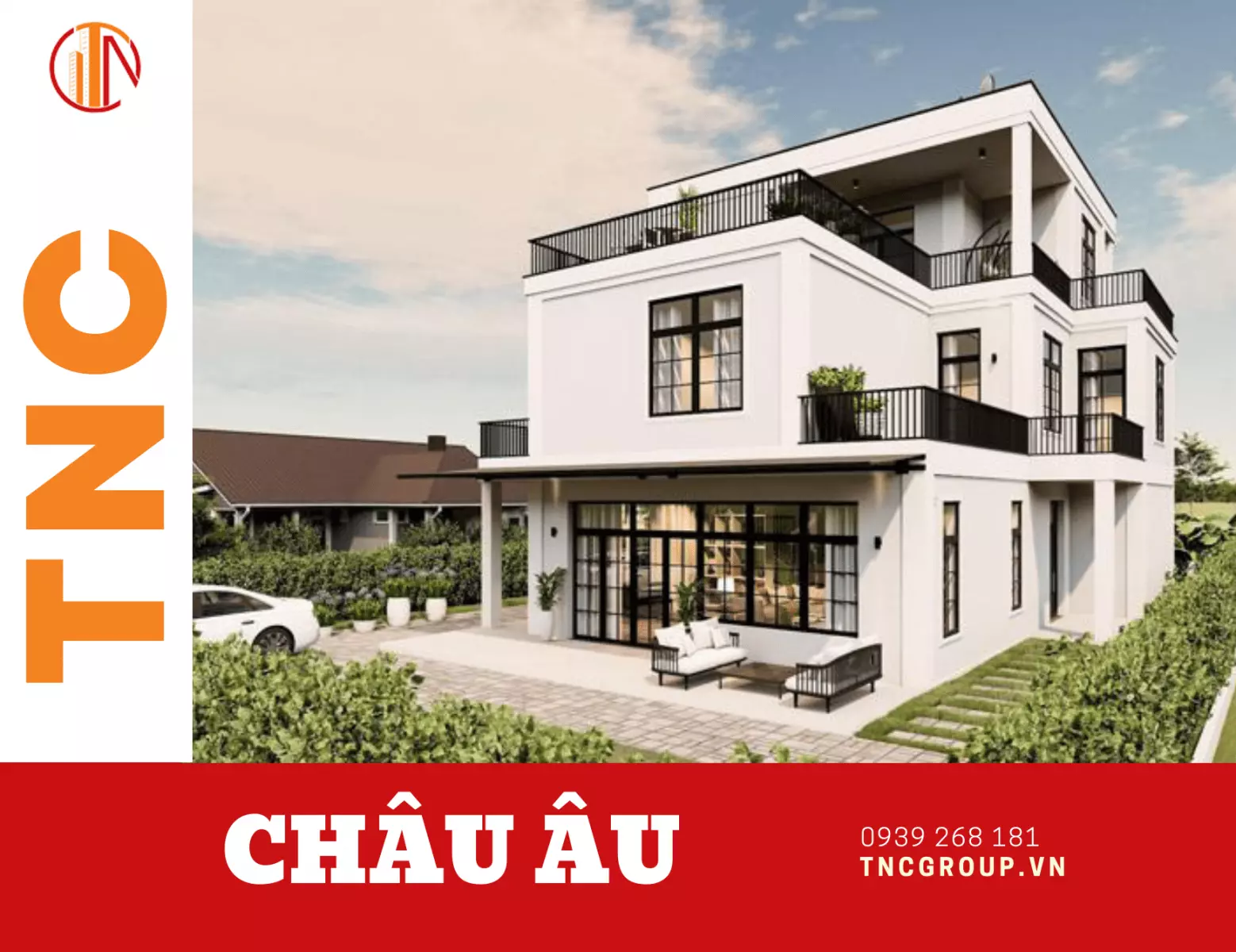 Mẫu thiết kế biệt thự vườn 2 tầng kiểu châu Âu