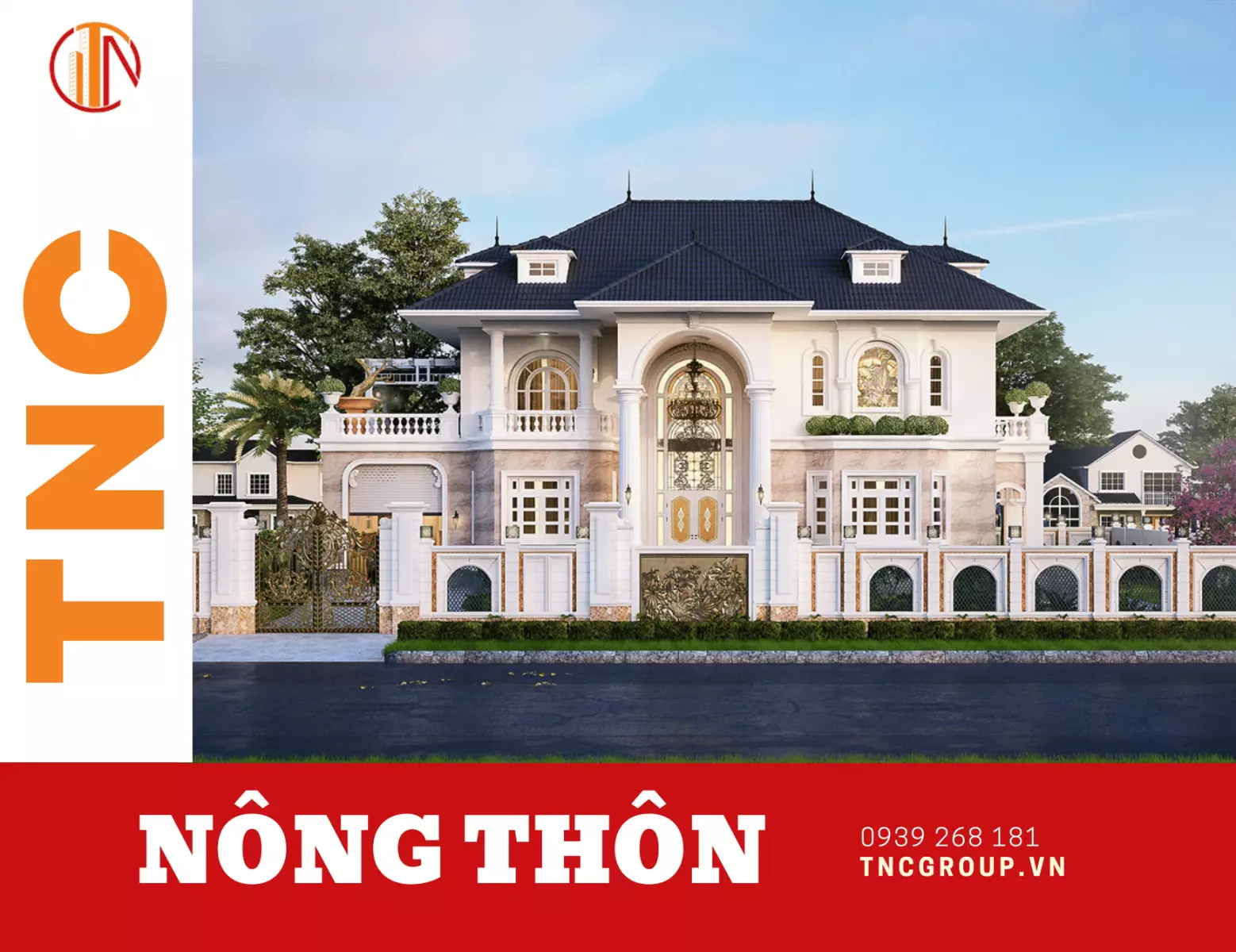 Mẫu biệt thự nhà vườn 2 tầng đẹp ở nông thôn