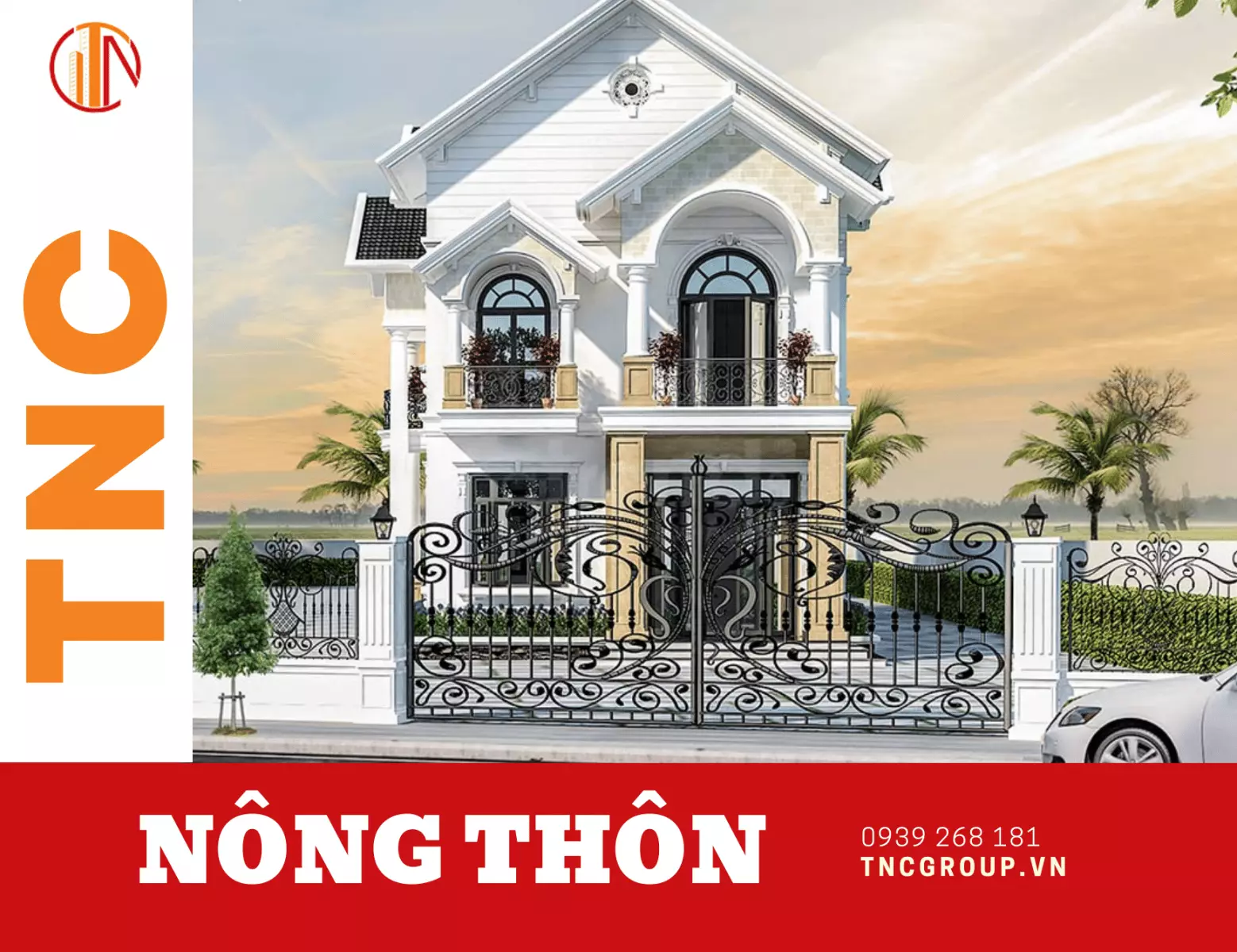 Mẫu biệt thự nhà vườn 2 tầng đẹp ở nông thôn