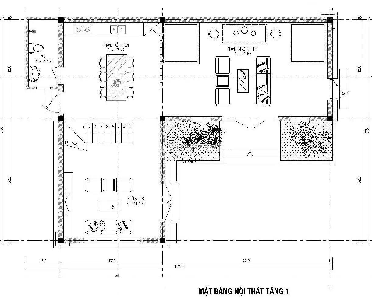 Mẫu nhà chữ L 2 tầng 80m2 đơn giản