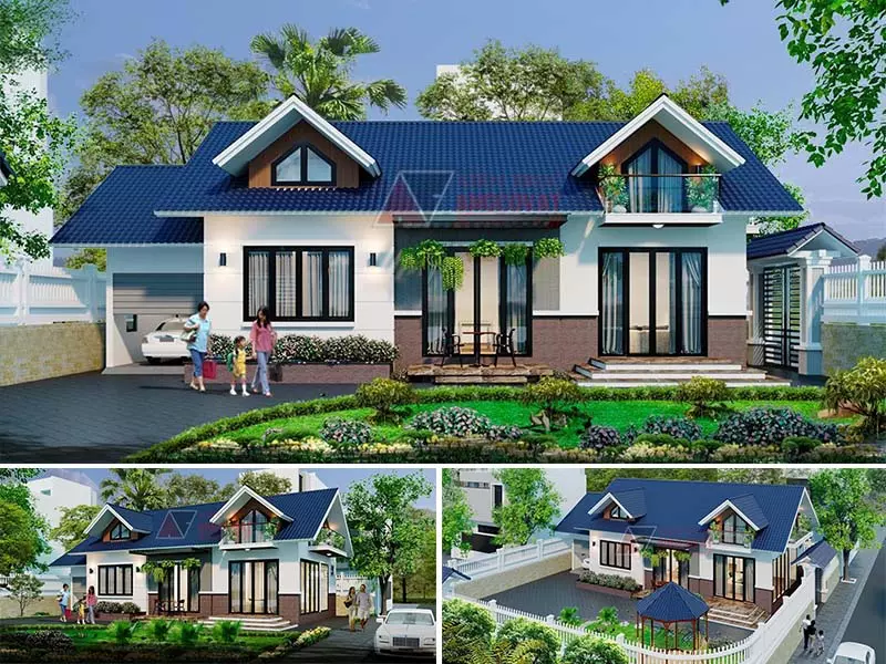 Mẫu nhà vườn 1-5 tầng đẹp 100m2 mái thái hiện đại