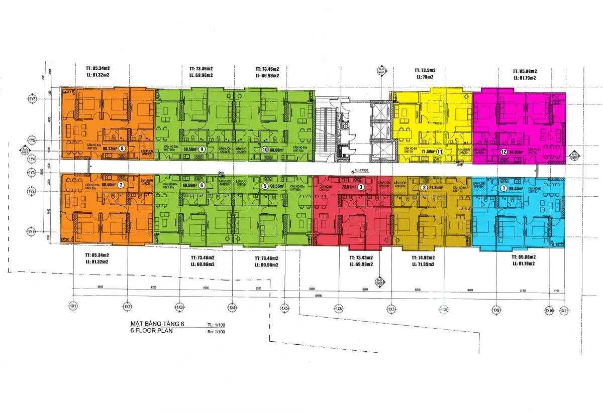 Mặt bằng căn hộ CII Tower 152 Điện Biên Phủ