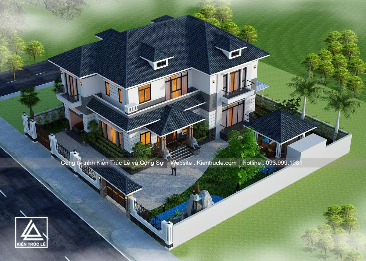 Mẫu nhà vườn 200m2 đẹp