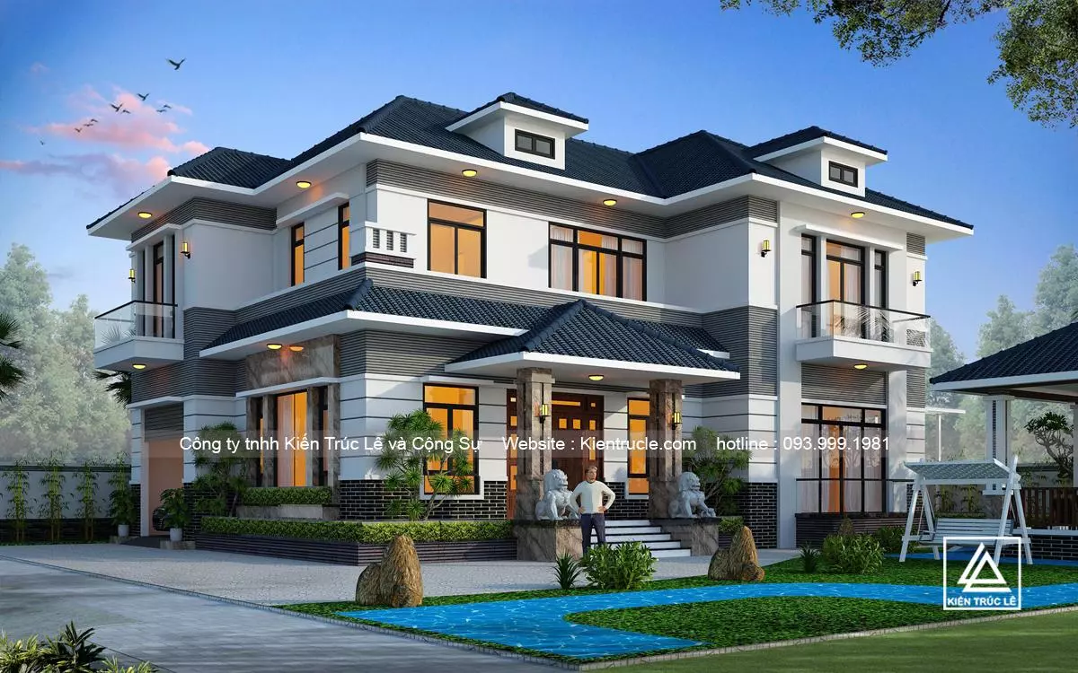 Nhà 2 tầng mái thái 200m2 đẹp