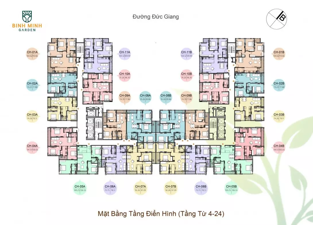 mặt bằng tầng điển hình