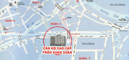 Vị trí của Khu căn hộ cao cấp Trần Xuân Soạn (Hoàng Anh 2)