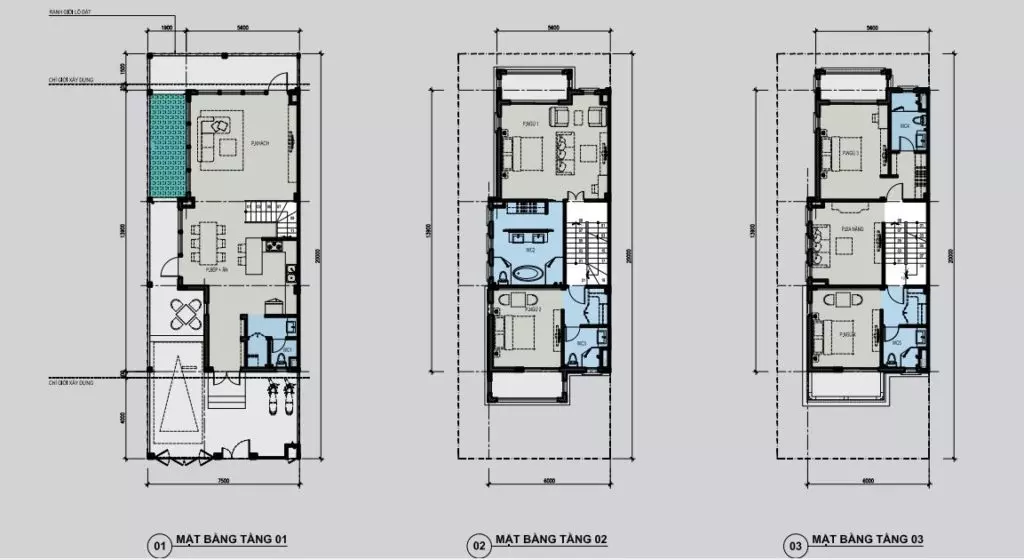 Biệt thự đơn lập nhà vườn 2-3 tầng hiện đại