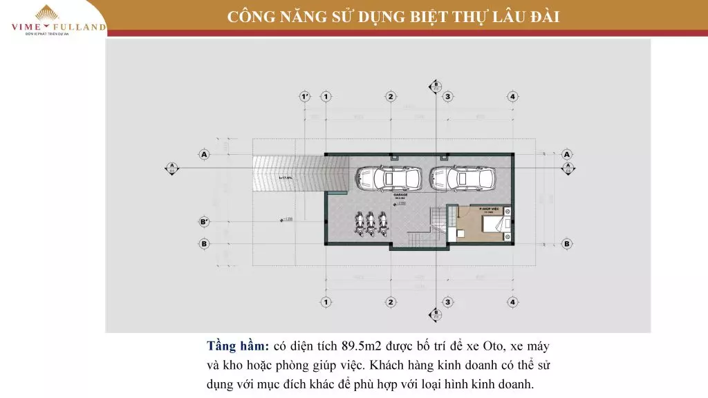 mặt bằng biệt thự lâu đài