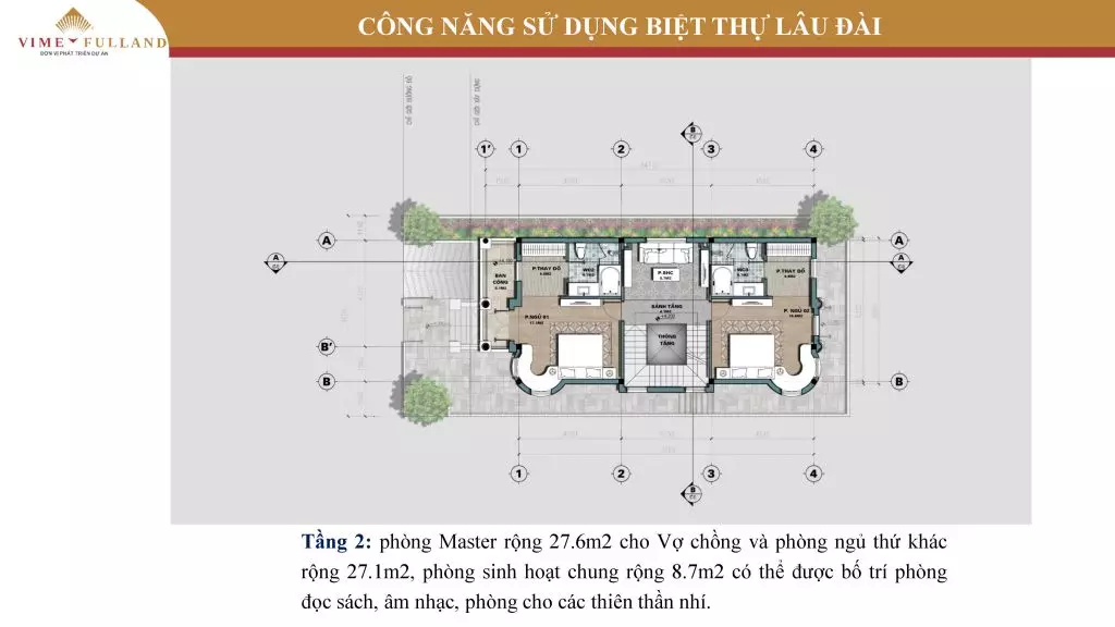 mặt bằng biệt thự lâu đài