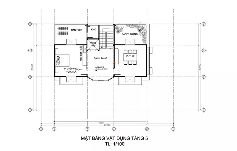 Thiết kế biệt thự 5 tầng