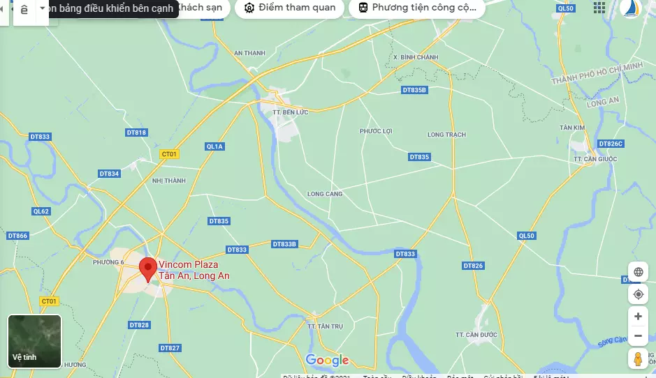 Vị trí dự án Vicom Shophouse Long An từ Google Map
