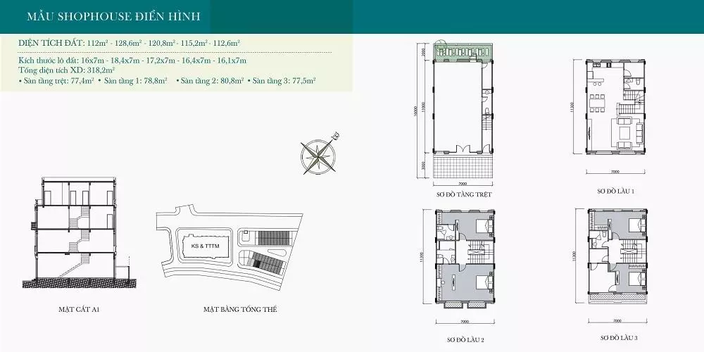 Mẫu shophouse điển hình tại dự án