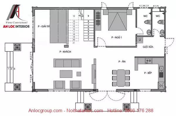 Bản vẽ nhà biệt thự 2 tầng 100m2