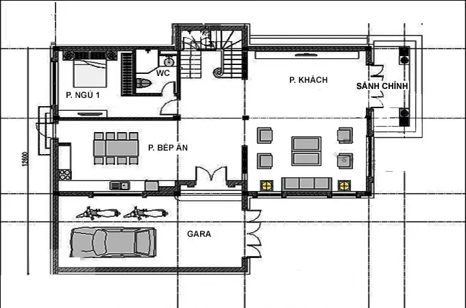 biệt thự 2 tầng mái bằng hiện đại