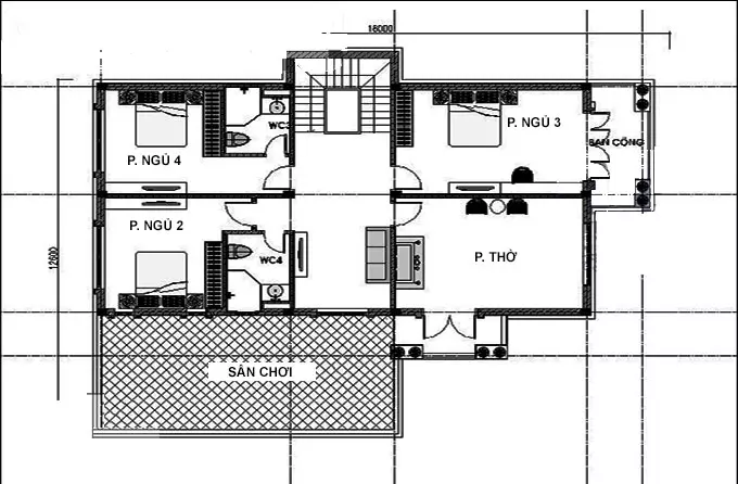 biệt thự 2 tầng mái bằng hiện đại