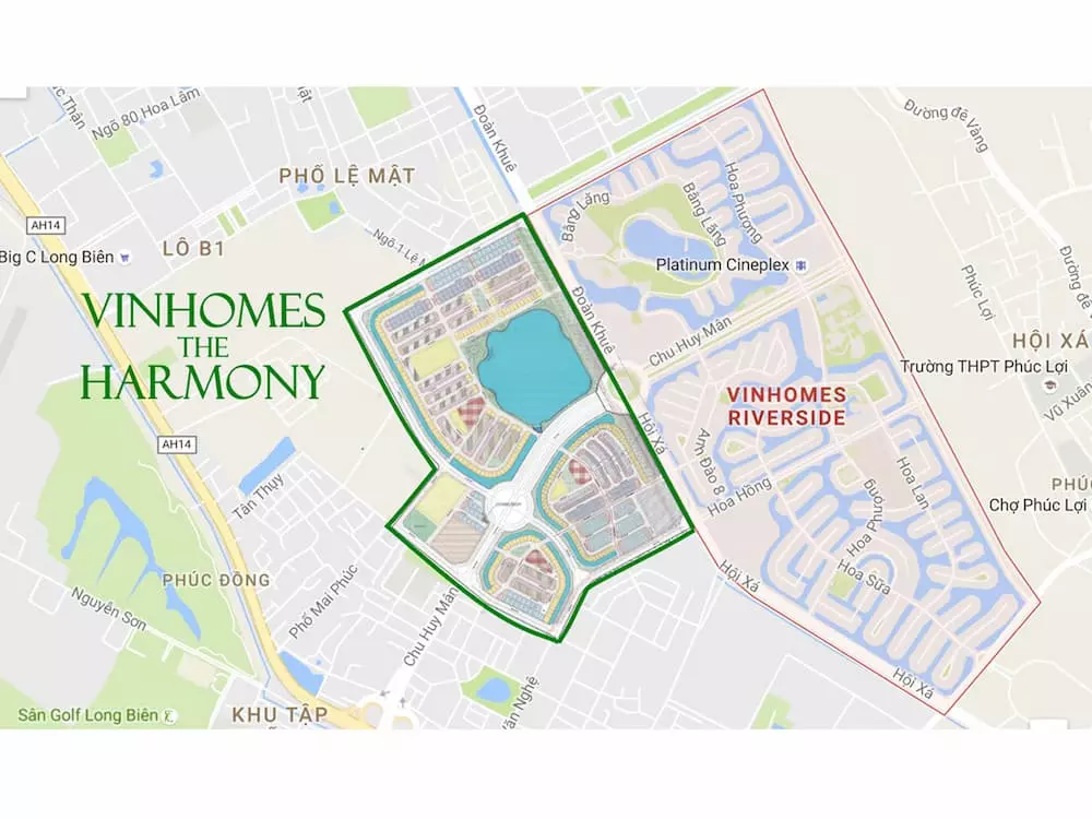 Vị trí Vinhomes Riverside The Harmony