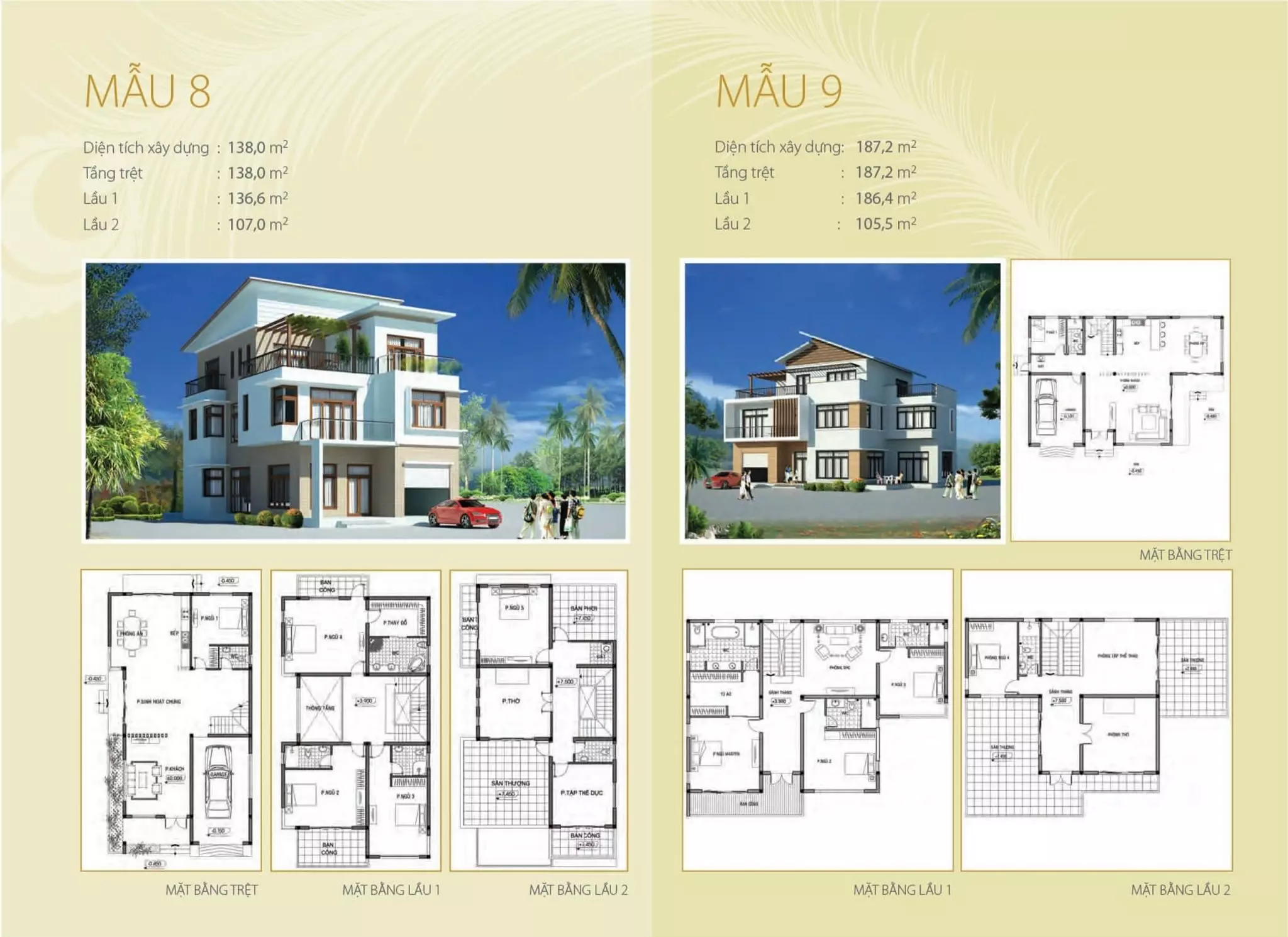 Mẫu 8 và 9 của dự án Biệt Thự Ngọc Tước 2 Vũng Tàu