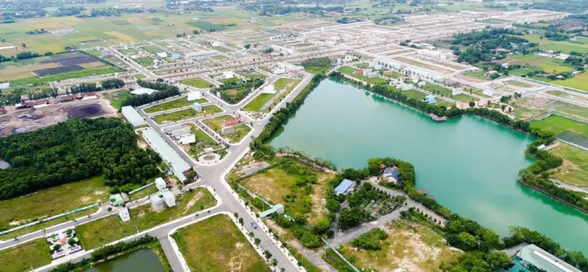 Flycam một dự án đất nền Cát Tường Phú Sinh đã hoàn thiện hạ tầng
