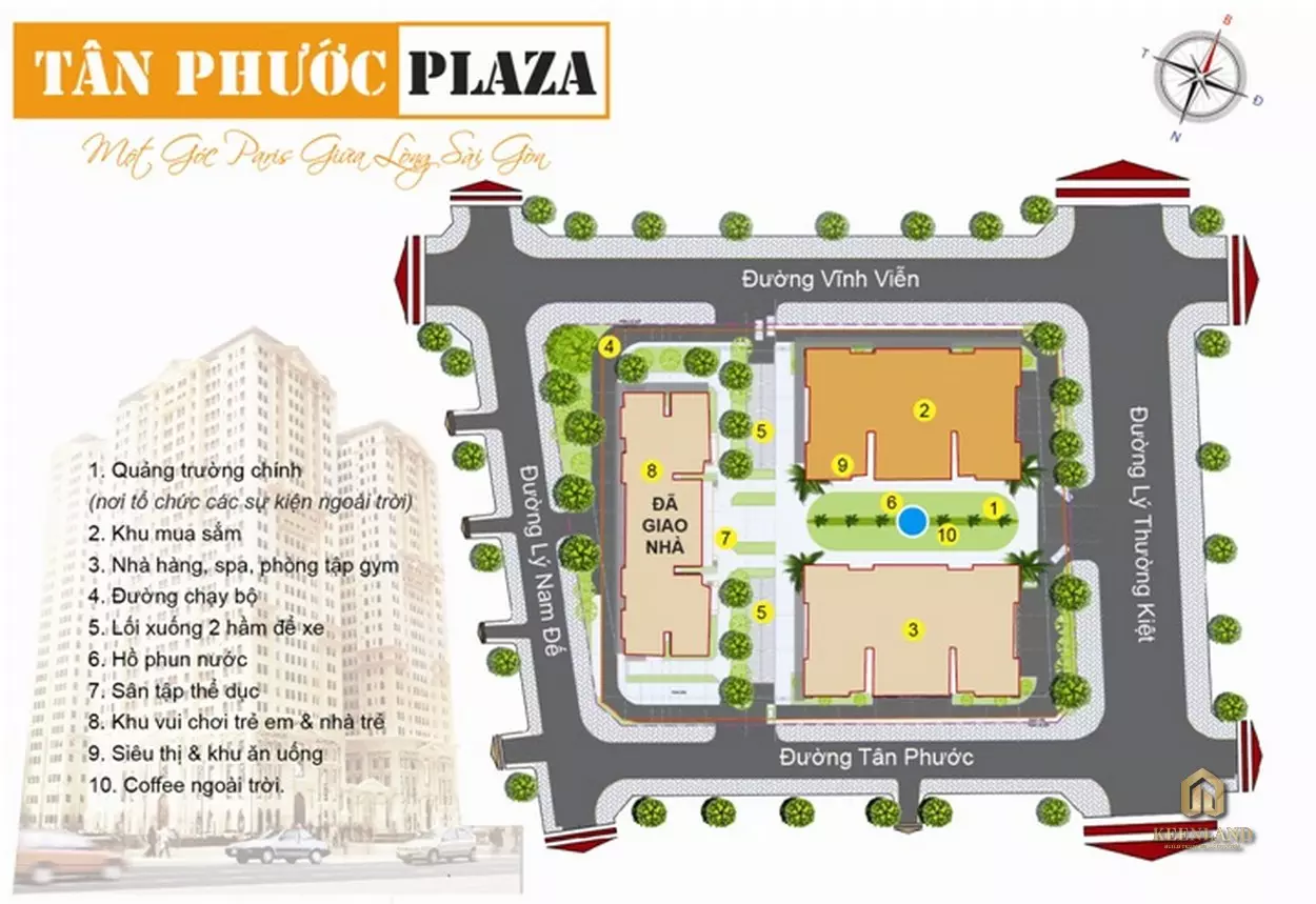 Sơ đồ tiện ích nội khu dự án Tân Phước Plaza