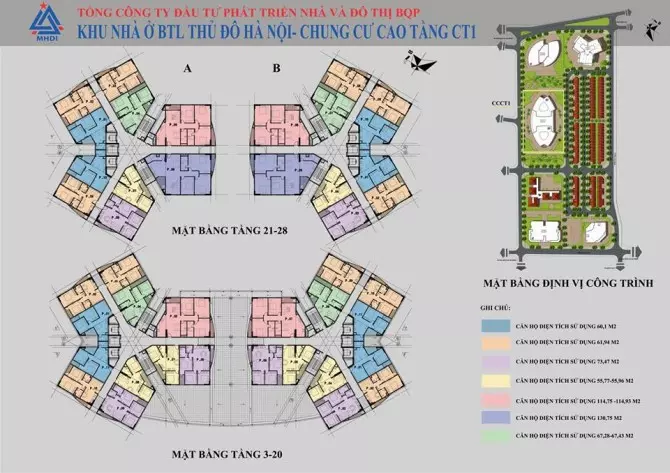 Mặt bằng dự án Ct1 Yên Nghĩa