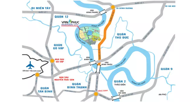 Vị trí Khu đô thị Vạn Phúc City