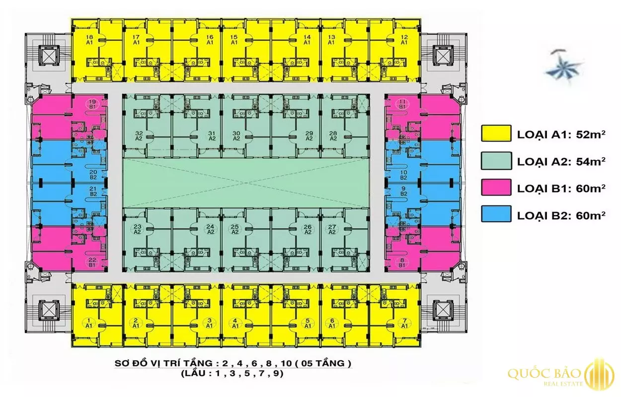 Mặt bằng tổng thể chung cư B1 Trường sa