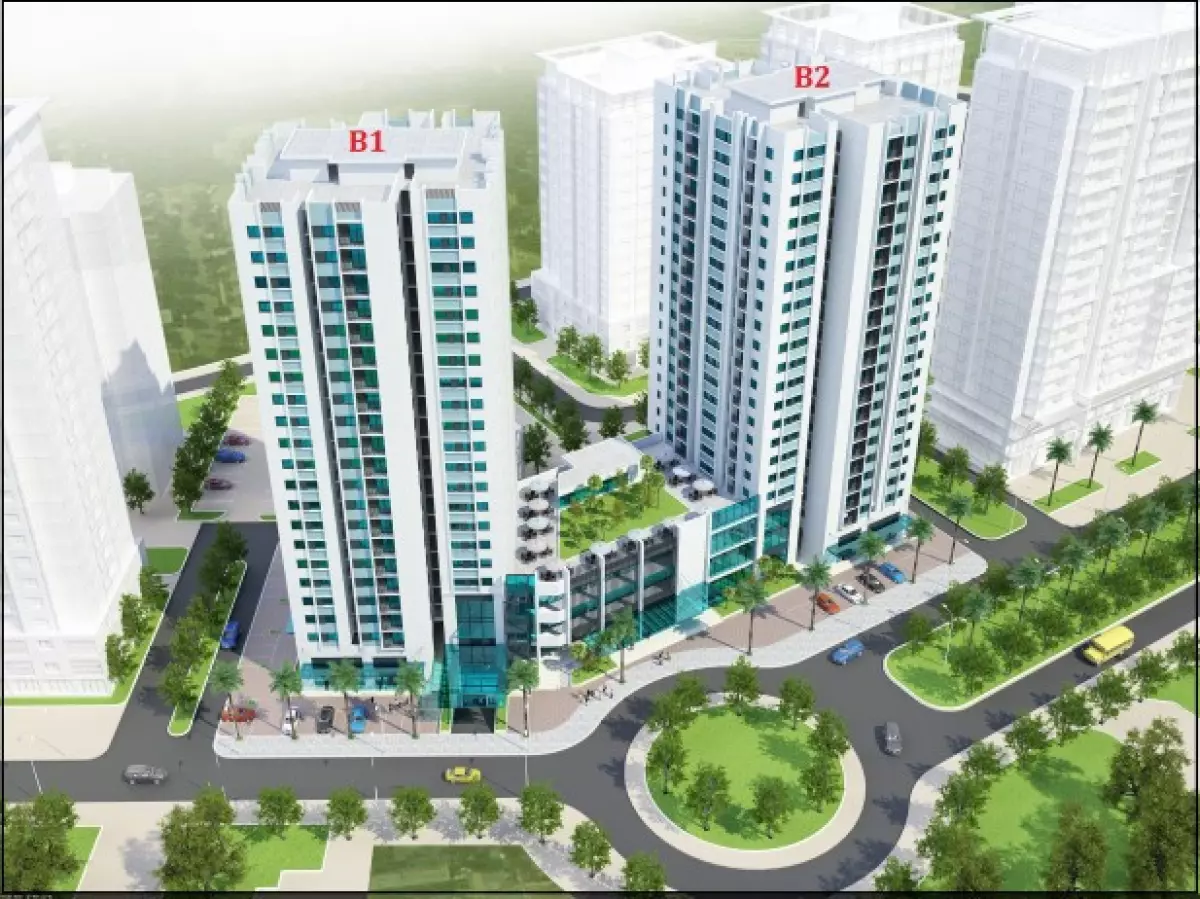 Phối cảnh chung cư B1-B2 Tây Nam Linh Đàm