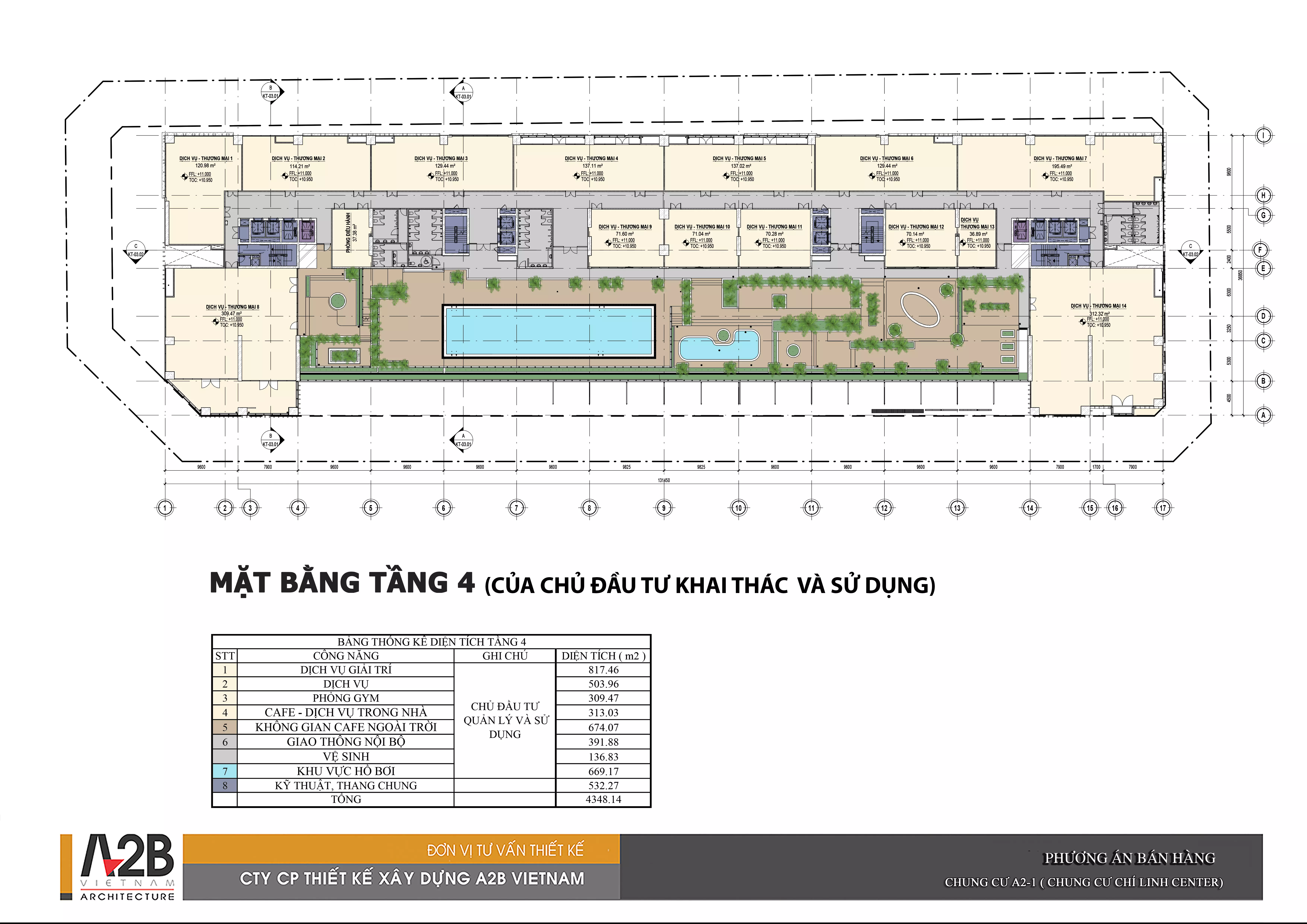 mặt bằng tầng 3 dự án