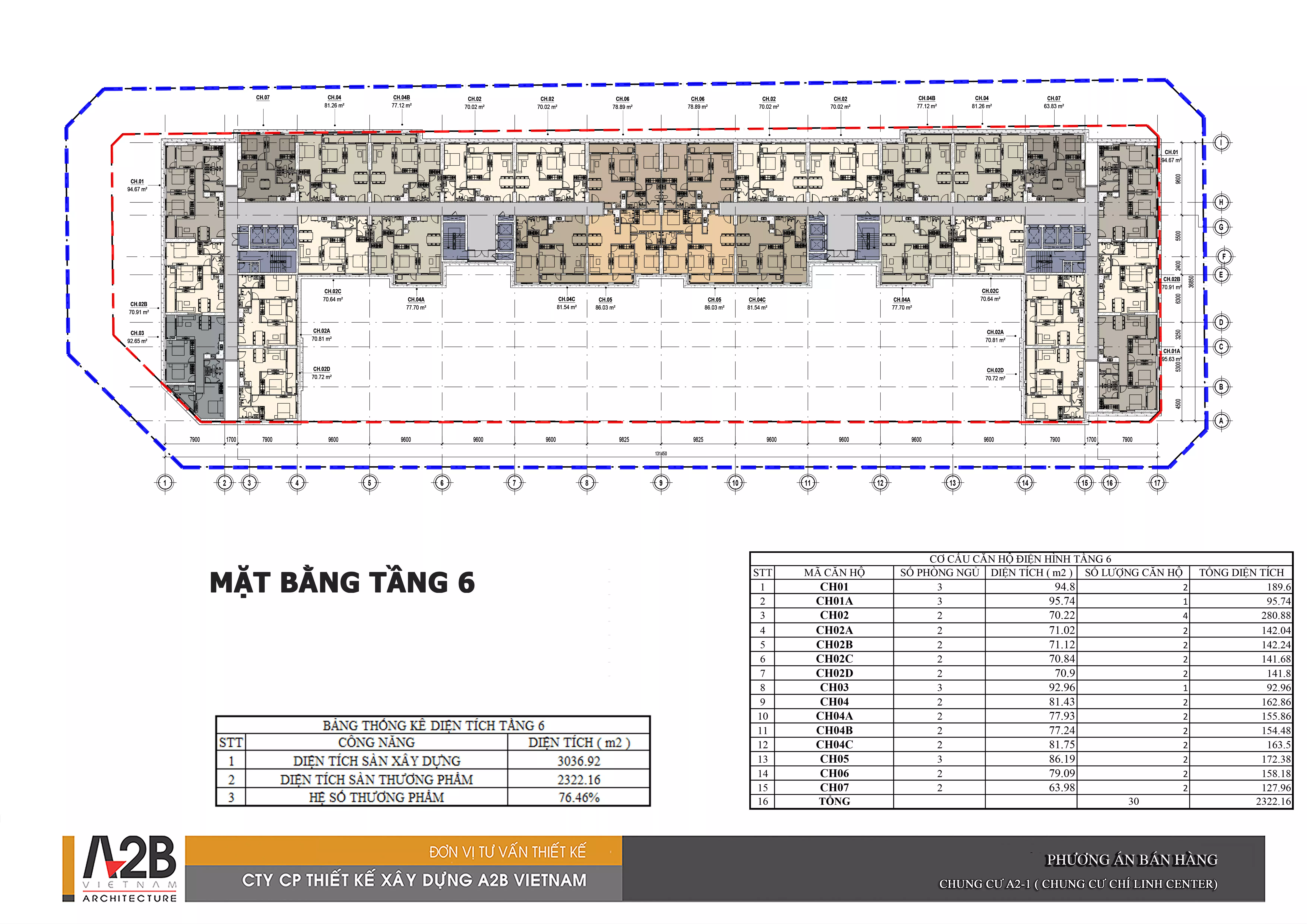 mặt bằng tầng 5 dự án