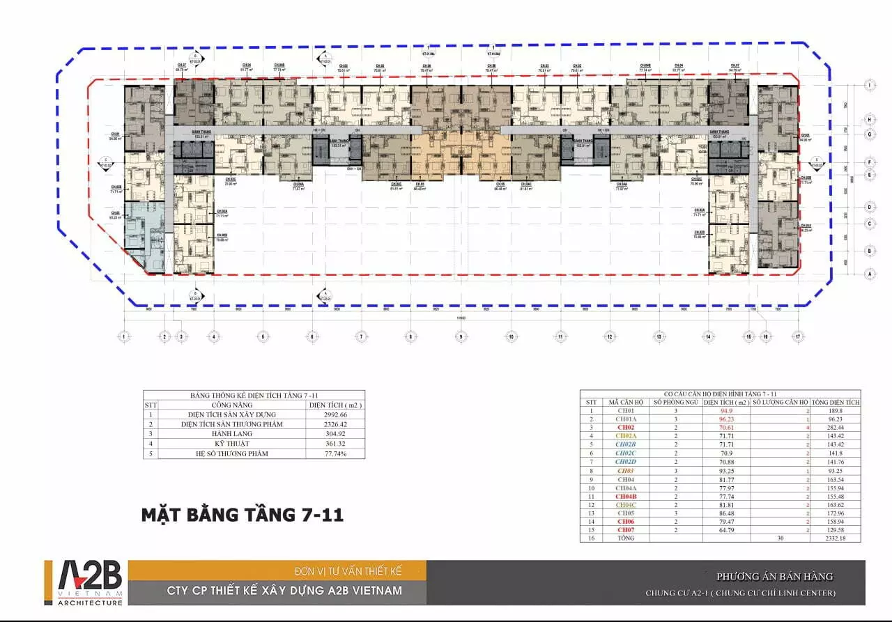 mặt bằng tầng 6 dự án