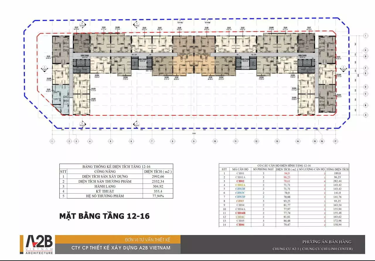 mặt bằng tầng 7-11 dự án