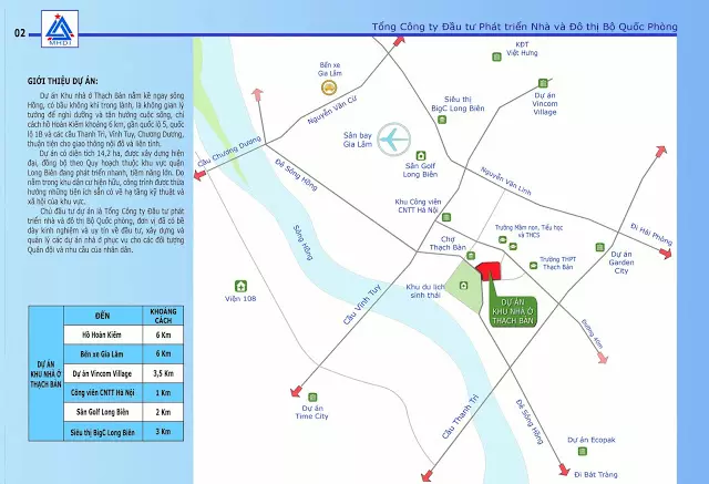 Vị trí dự án CT1 Thạch Bàn